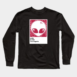 Kawaii Alien Viva Magenta Long Sleeve T-Shirt